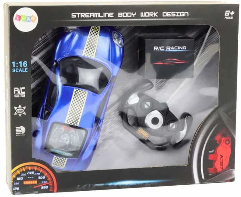 Lean Toys Mėlynas nuotolinio valdymo automobilis 1:16 su šviesomis