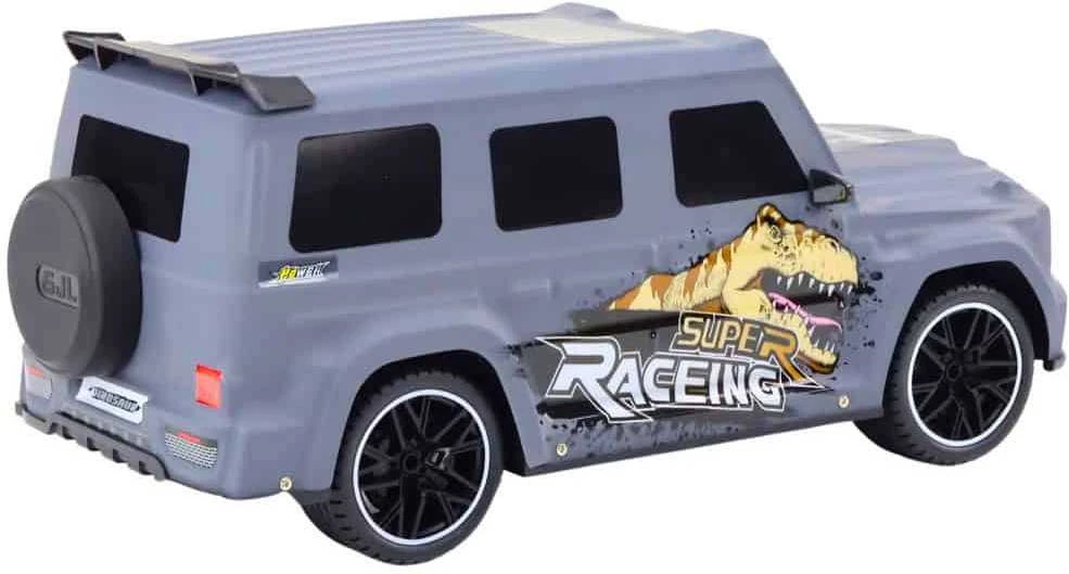 Lean Toys Nuotolinio valdymo automobilis su dinozauru, 1:10 mastelis, pilkas