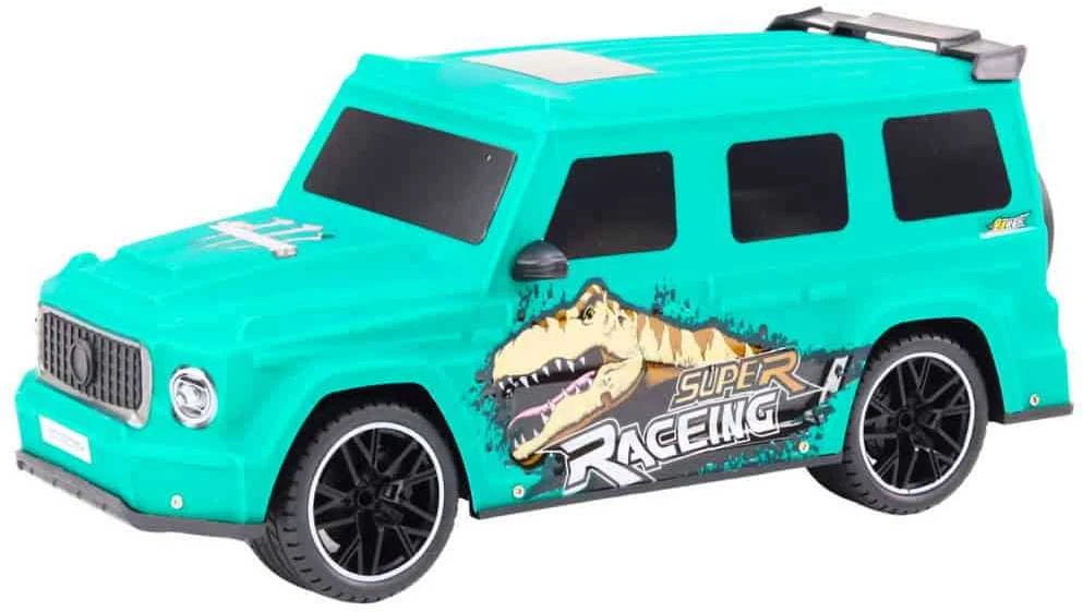 Lean Toys Nuotoliniu būdu valdoma mašina RC Car with Dinosaur, žalia