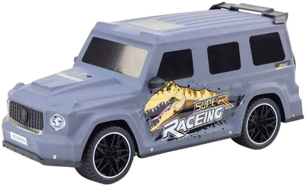 Lean Toys Nuotolinio valdymo automobilis su dinozauru, 1:10 mastelis, pilkas