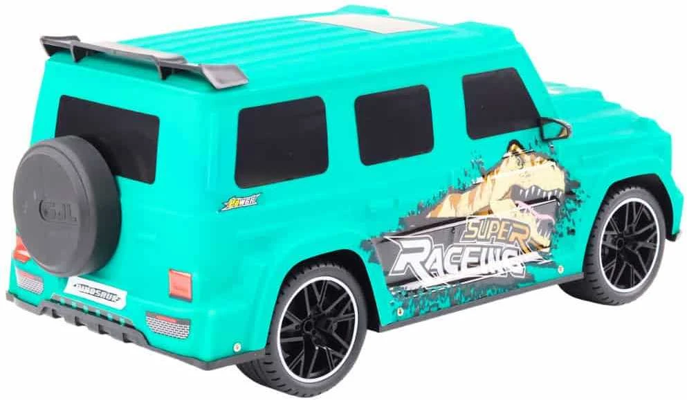 Lean Toys Nuotoliniu būdu valdoma mašina RC Car with Dinosaur, žalia