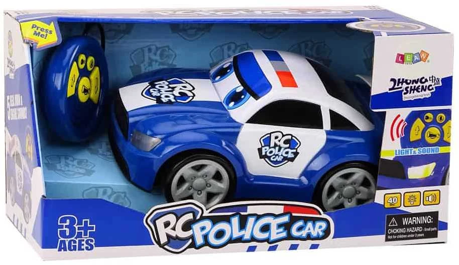 Lean Toys Nuotoliniu būdu valdomas animacinis policijos automobilis su šviesomis ir garsais