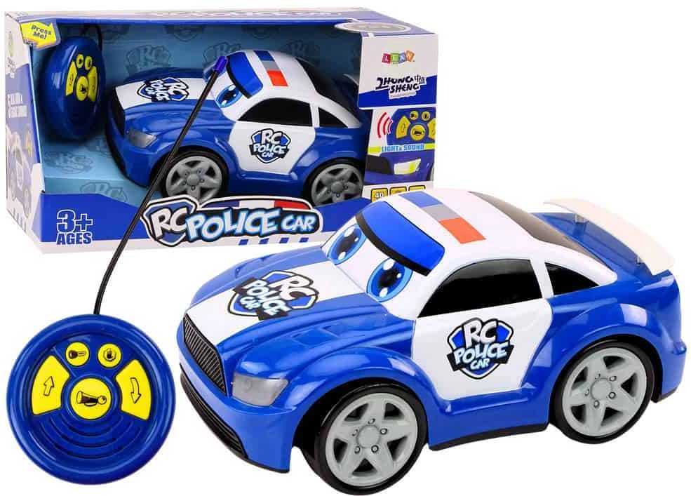 Lean Toys Nuotoliniu būdu valdomas animacinis policijos automobilis su šviesomis ir garsais