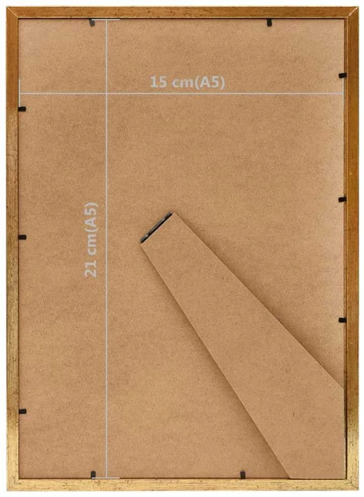 Nuotraukų rėmeliai-koliažai, 5vnt., auksiniai, 15x21cm, MDF