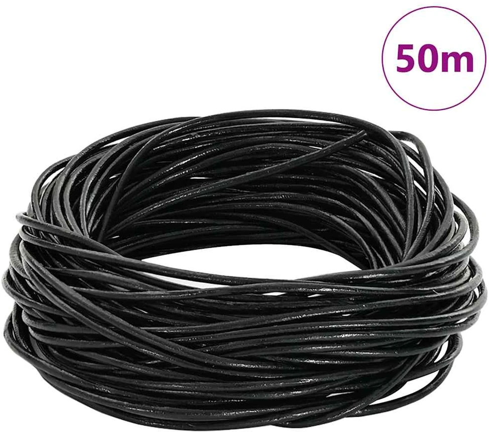 Odinė gija 1 Juoda Ø2 mm x 50 m Oda