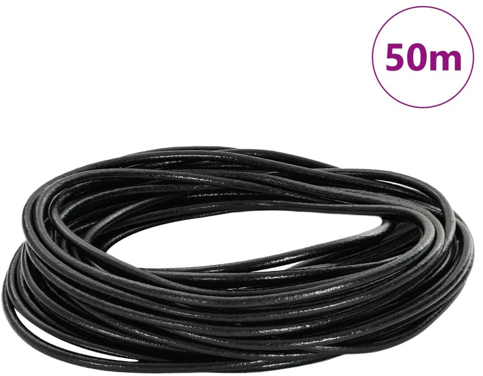 Odinė gija 1 Juoda Ø3 mm x 50 m Oda