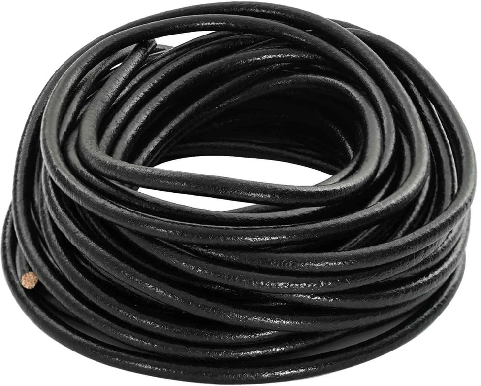 Odinė gija 1 Juoda Ø4 mm x 10 m Oda
