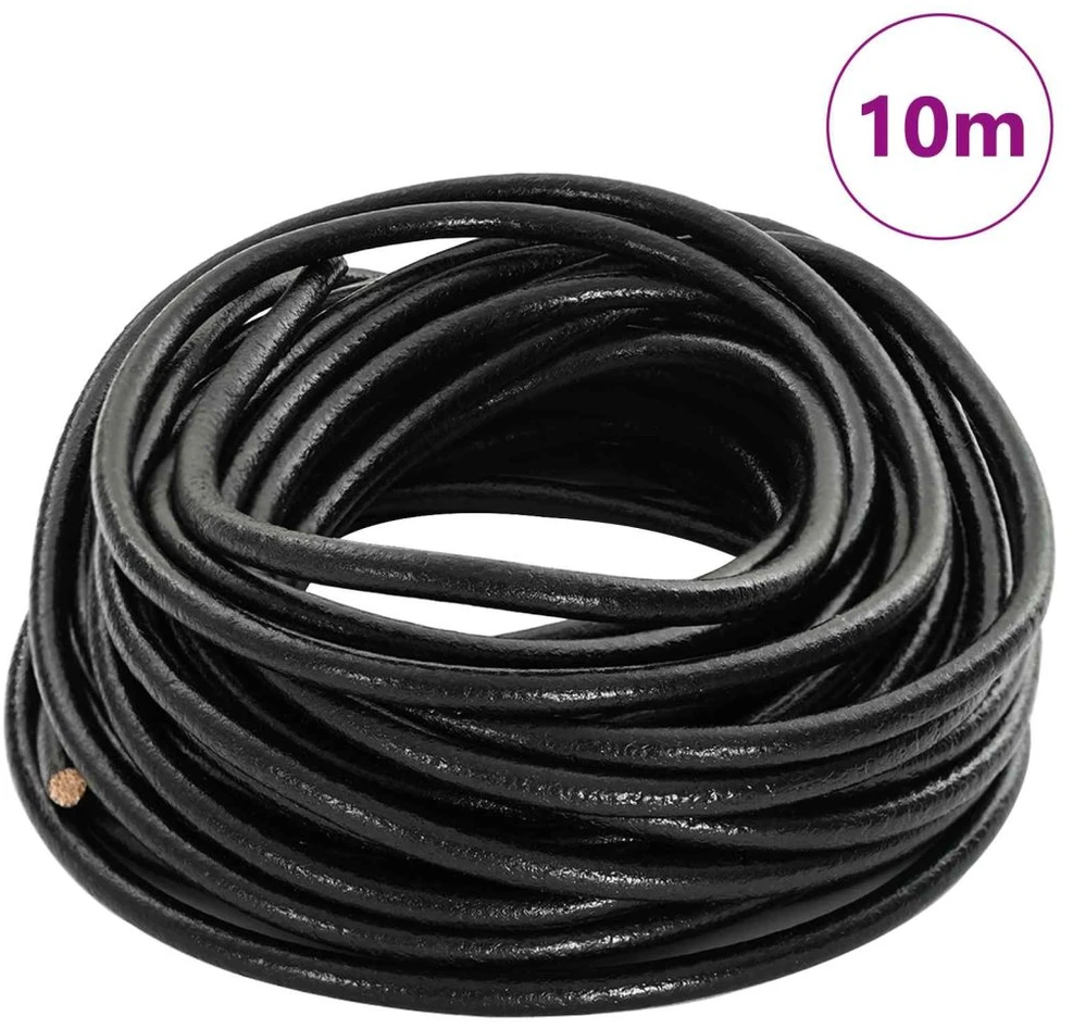 Odinė gija 1 Juoda Ø4 mm x 10 m Oda