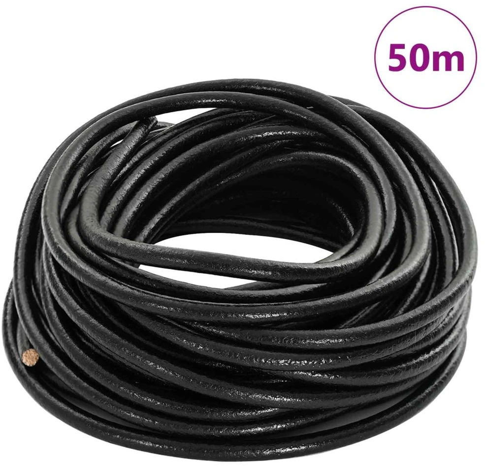 Odinė gija Juoda Ø4 mm x 50 m Oda