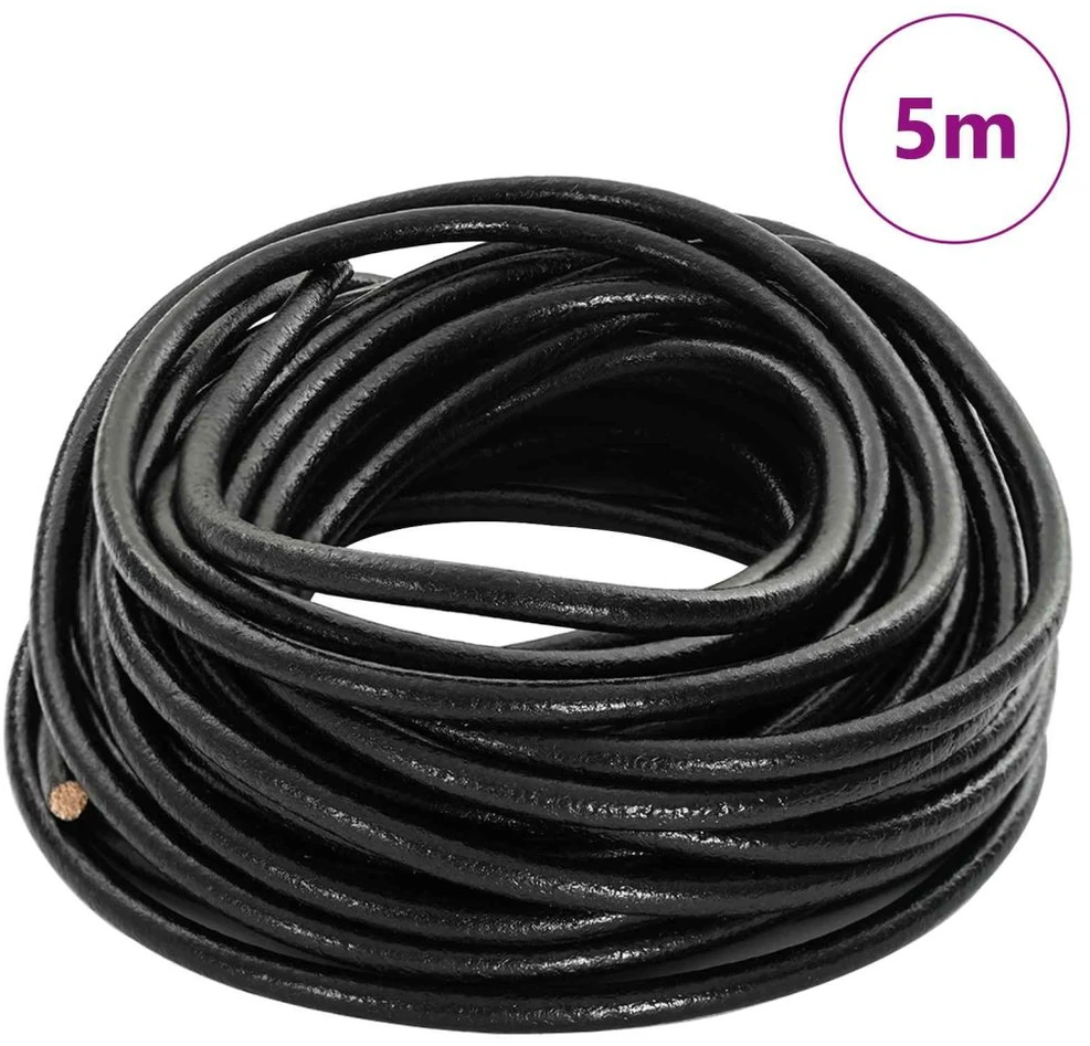Odinė gija 1 Juoda Ø5 mm x 5 m Oda