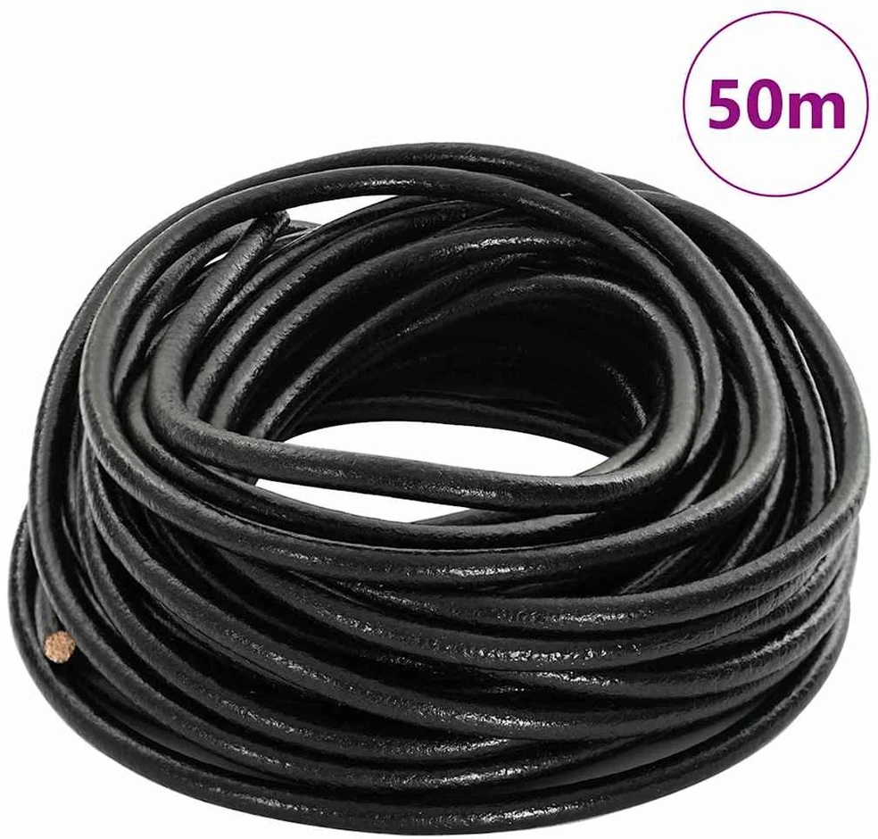 Odinė gija 1 Juoda Ø5 mm x 50 m Oda