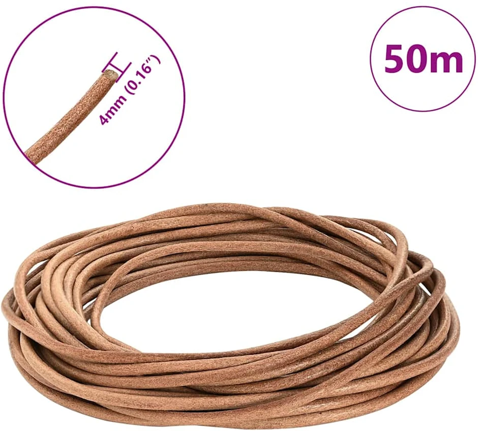 Odinė gija 1 Ruda Ø4 mm x 50 m Oda