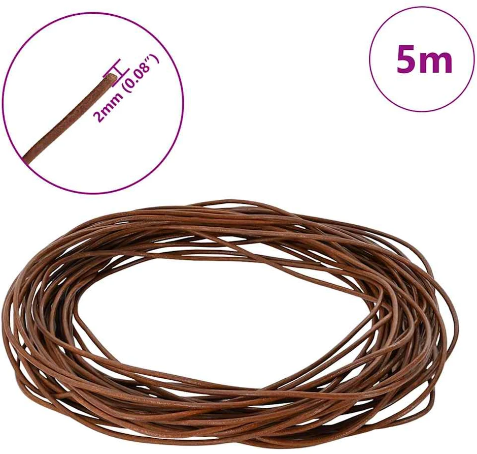 Odinė gija 1 Šviesiai rudas Ø2 mm x 5 m Oda