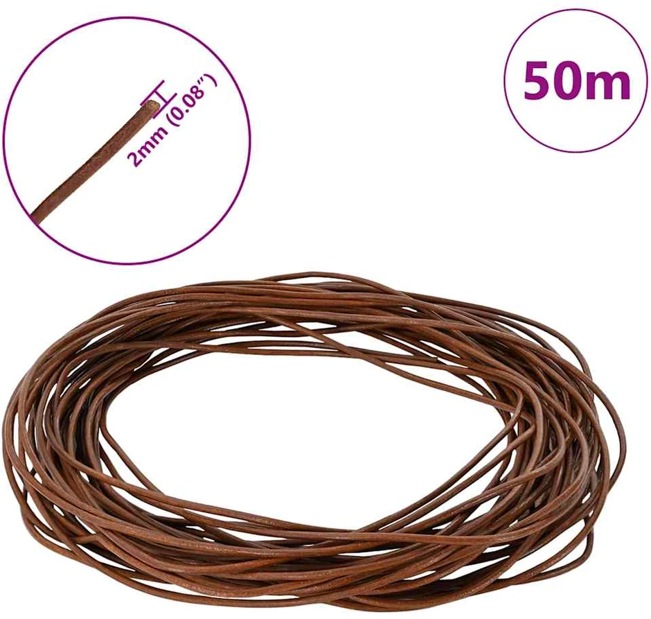 Odinė gija 1 Šviesiai rudas Ø2 mm x 50 m Oda