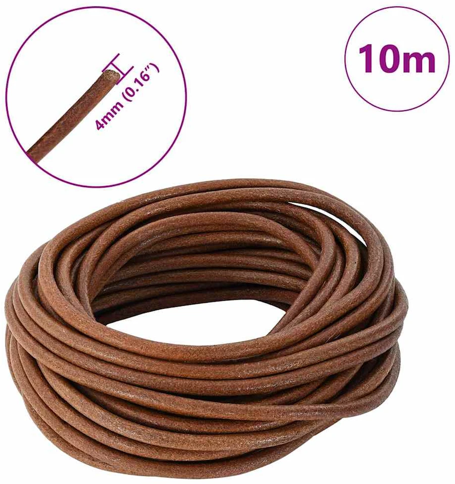 Odinė gija 1 Šviesiai rudas Ø4 mm x 10 m Oda