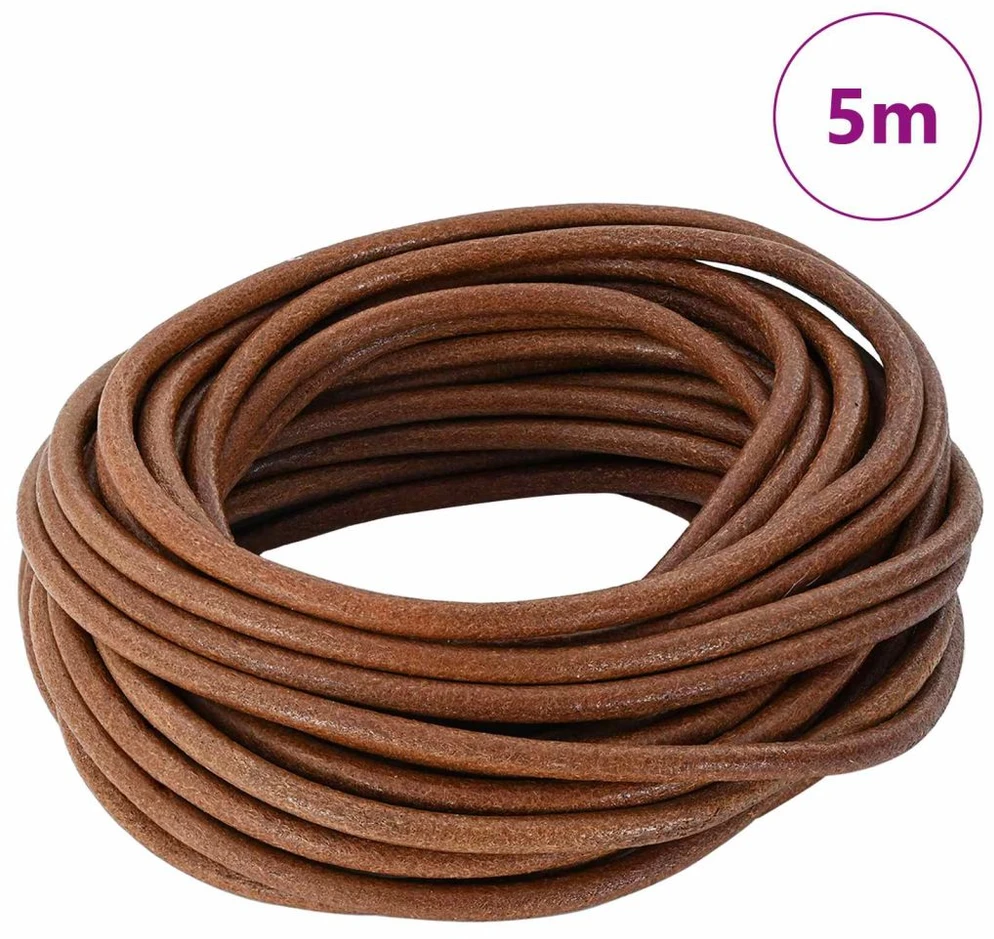Odinė gija Šviesiai rudas Ø4 mm x 5 m Oda