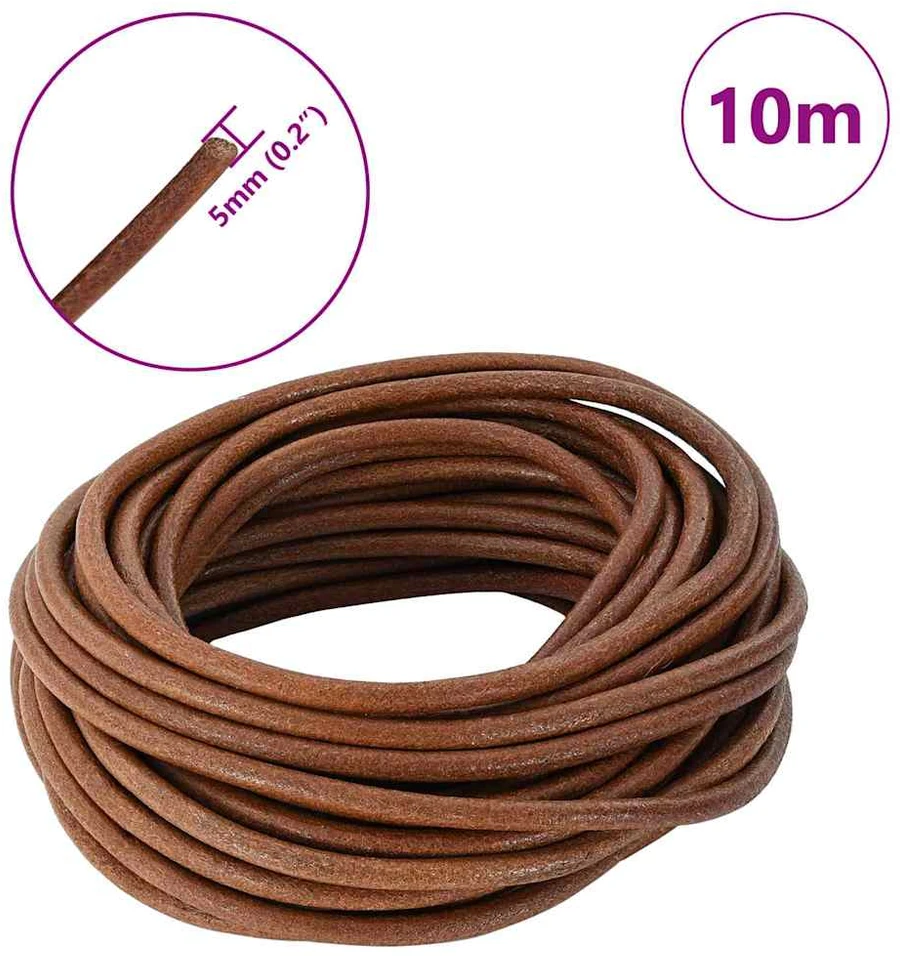 Odinė gija 1 Šviesiai rudas Ø5 mm x 10 m Oda