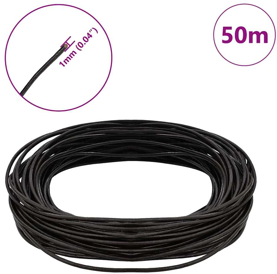 Odinė gija 1 Tamsiai rudas Ø1 mm x 50 m Oda