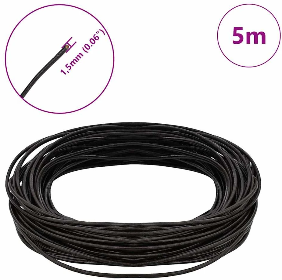 Odinė gija 1 Tamsiai rudas Ø1,5 mm x 5 m Oda