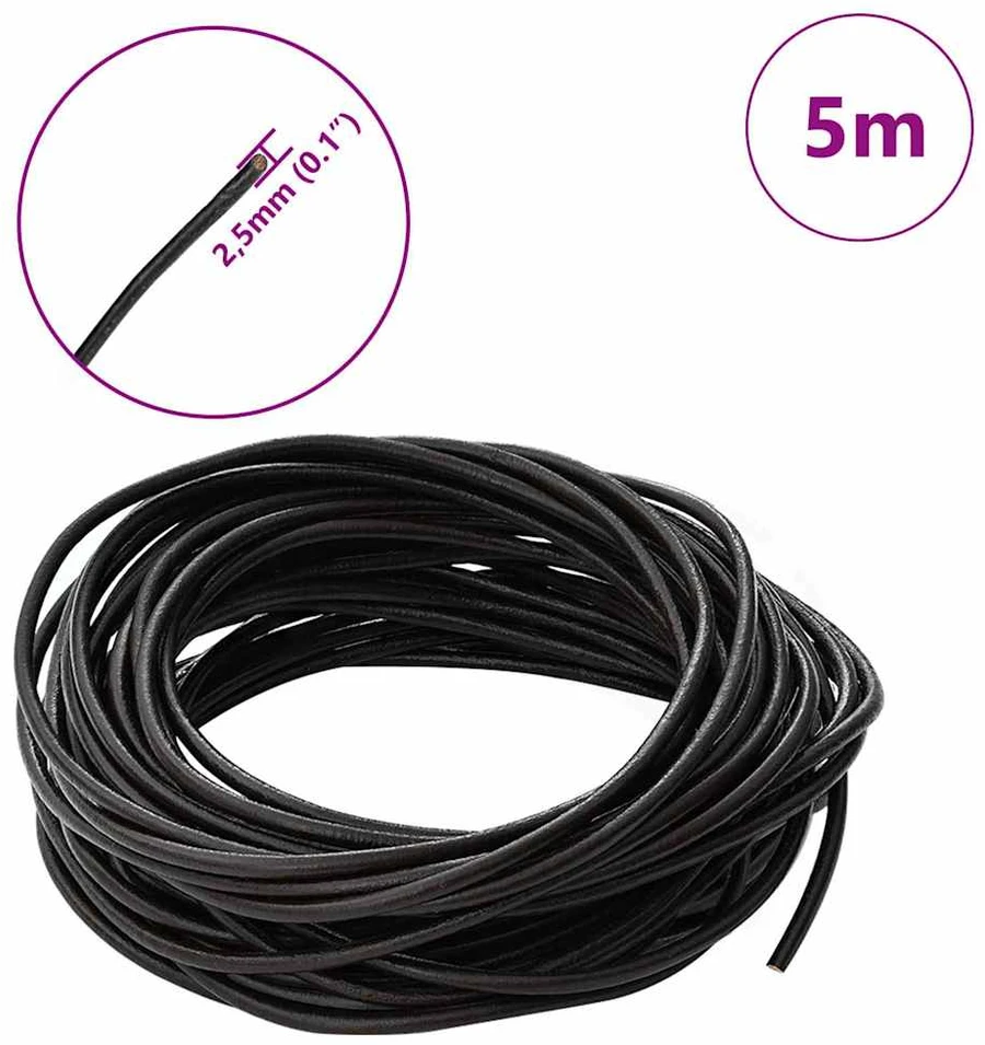 Odinė gija 1 Tamsiai rudas Ø2,5 mm x 5 m Oda