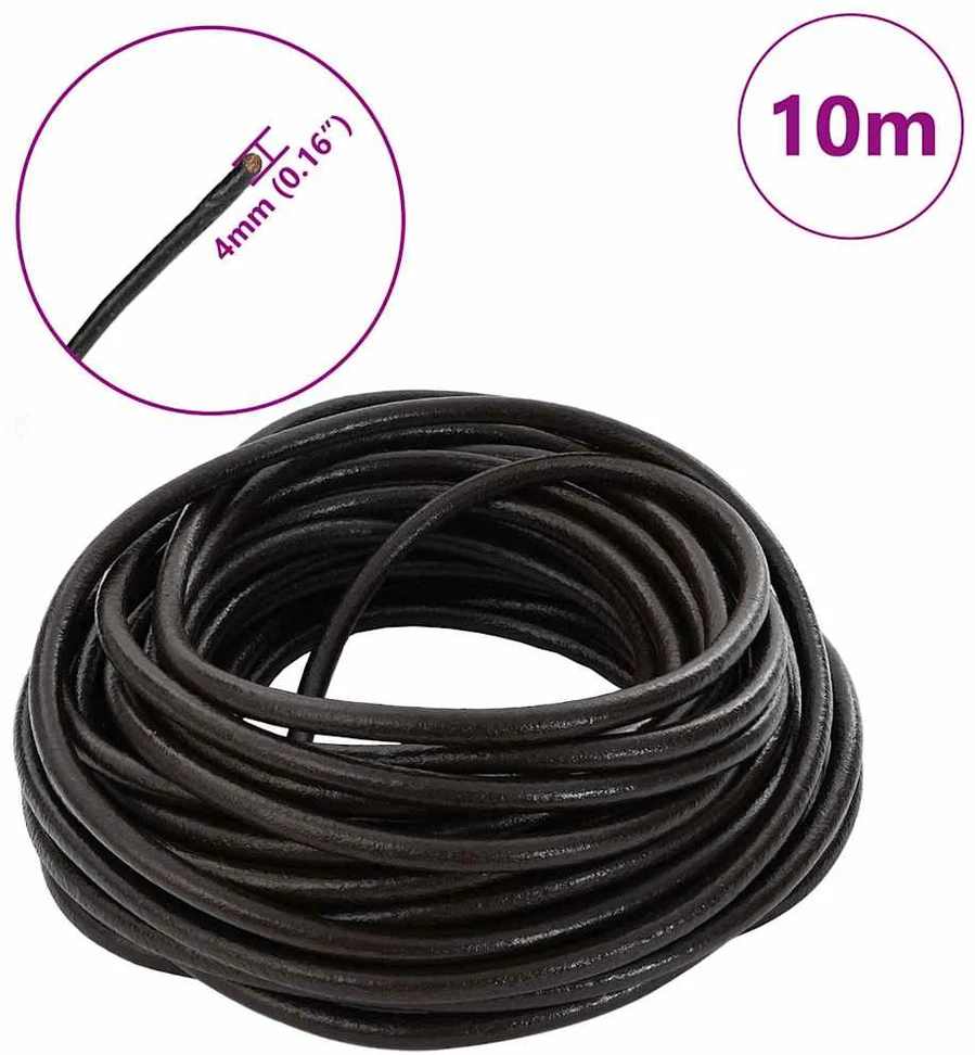 Odinė gija 1 Tamsiai rudas Ø4 mm x 10 m Oda