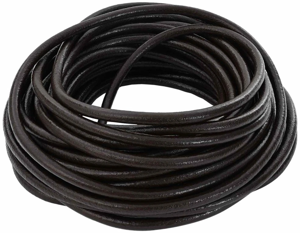 Odinė gija 1 Tamsiai rudas Ø5 mm x 5 m Oda