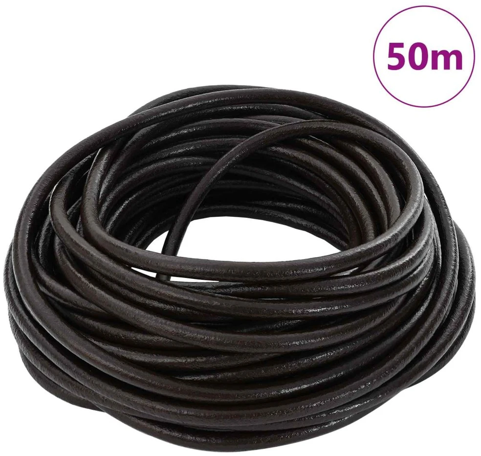 Odinė gija 1 Tamsiai rudas Ø5 mm x 50 m Oda