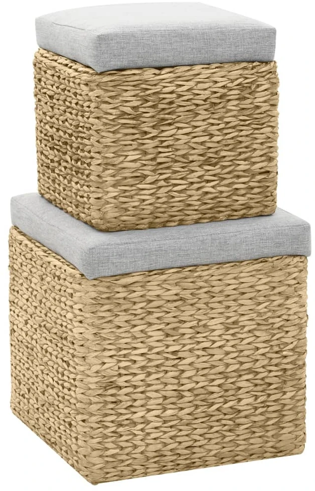 Otomanių komplektas, 2d., jūros žolių, pilkas