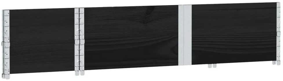Padėklų apvadai, 2vnt., juodi, 150x50cm, pušies masyvas