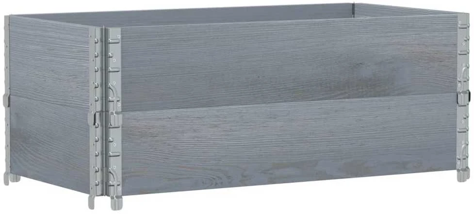 Padėklų apvadai, 2vnt., pilki, 100x50cm, pušies masyvas