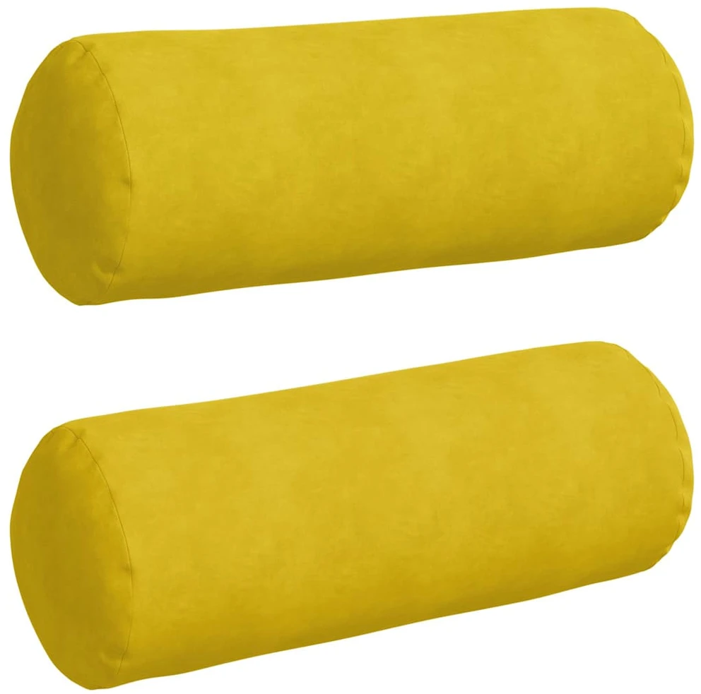 Pagalvės 2 pcs Geltona Ø 25 x 70 cm Kordūrinis audinys