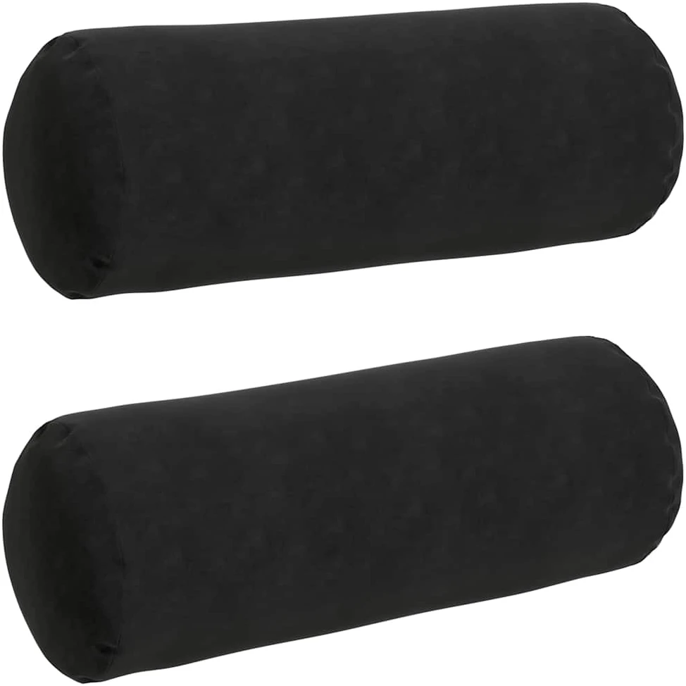 Pagalvės 2 pcs Juoda Ø 25 x 70 cm Kordūrinis audinys