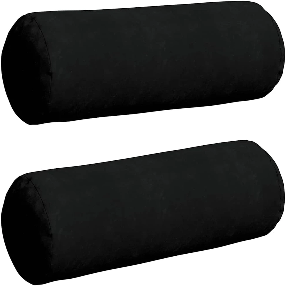 Pagalvės 2 pcs Juoda Ø 25 x 70 cm Mikropluošto audinys