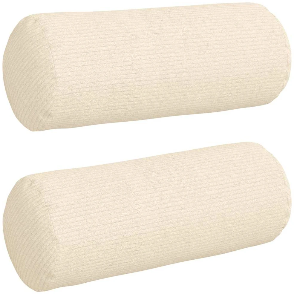 Pagalvės 2 pcs Kreminė Ø 15 x 40 cm Kordūrinis audinys