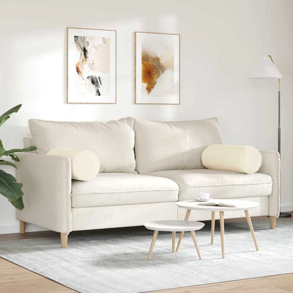 Pagalvės 2 pcs Kreminė Ø 25 x 70 cm Kordūrinis audinys