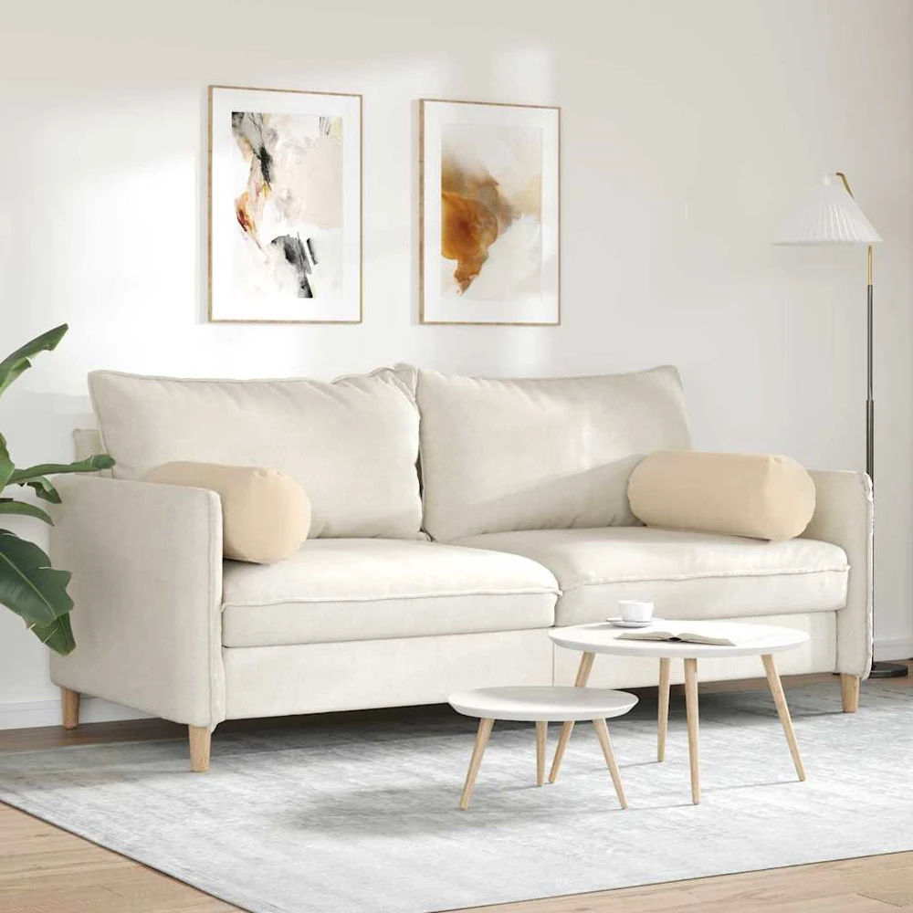 Pagalvės 2 pcs Kreminė Ø 25 x 70 cm Mikropluošto audinys