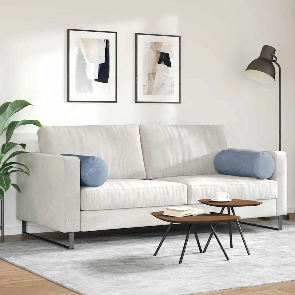 Pagalvės 2 pcs Mėlyna Ø 25 x 70 cm Kordūrinis audinys
