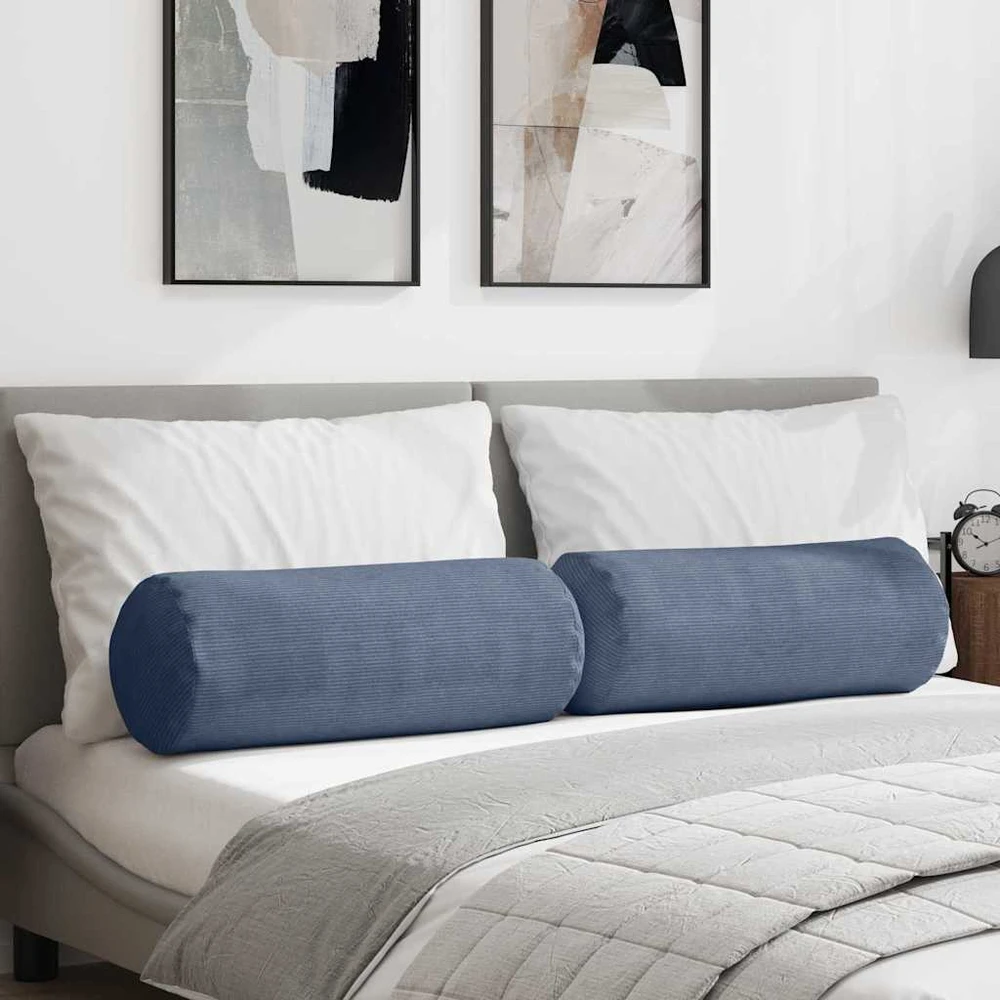 Pagalvės 2 pcs Mėlyna Ø 25 x 70 cm Kordūrinis audinys