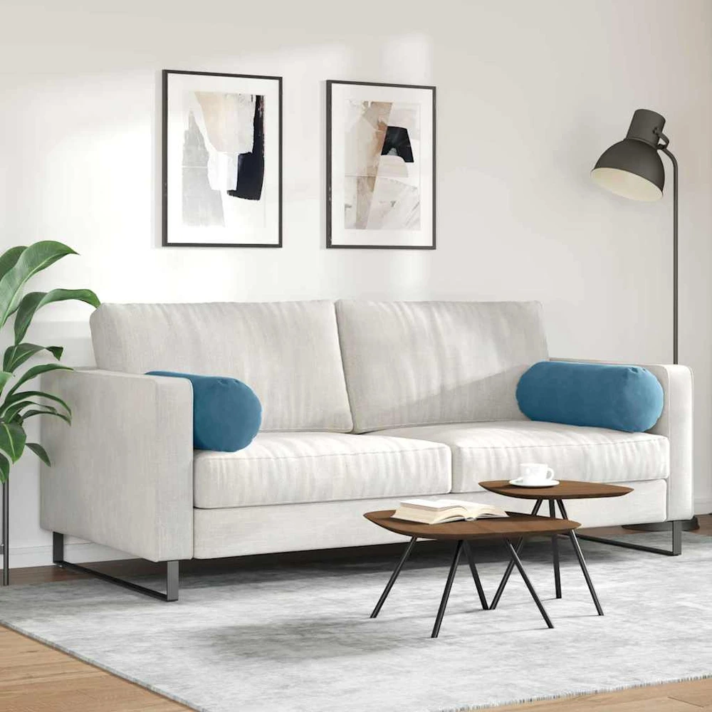 Pagalvės 2 pcs Mėlyna Ø 25 x 70 cm Kordūrinis audinys