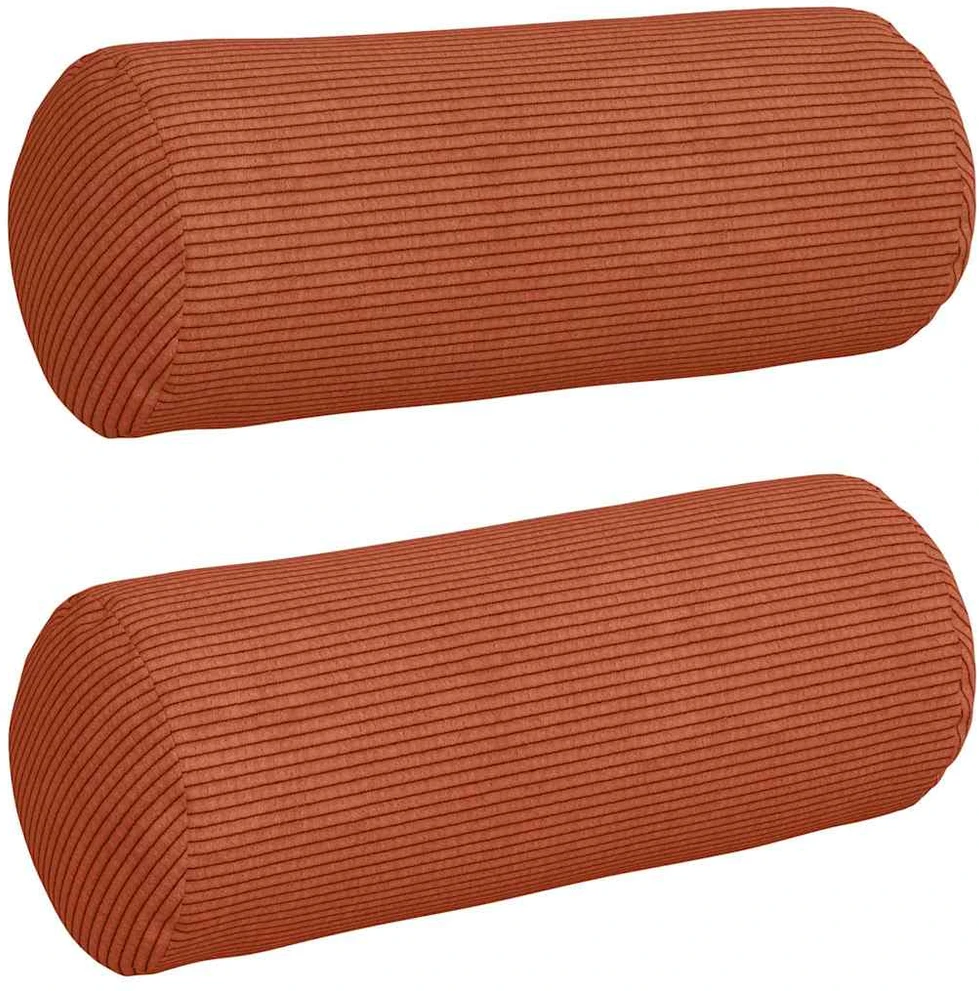 Pagalvės 2 pcs Raudona oranžinė Ø 15 x 40 cm Kordūrinis audinys