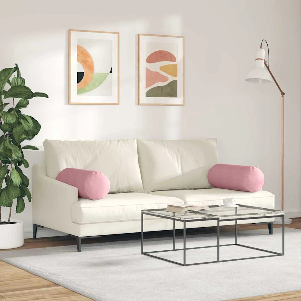 Pagalvės 2 pcs Rožinė Ø 25 x 70 cm Kordūrinis audinys