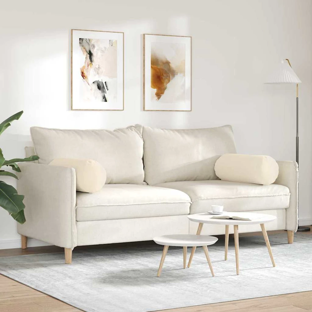 Pagalvės 2 pcs Smėlio Ø 25 x 70 cm Mikropluošto audinys