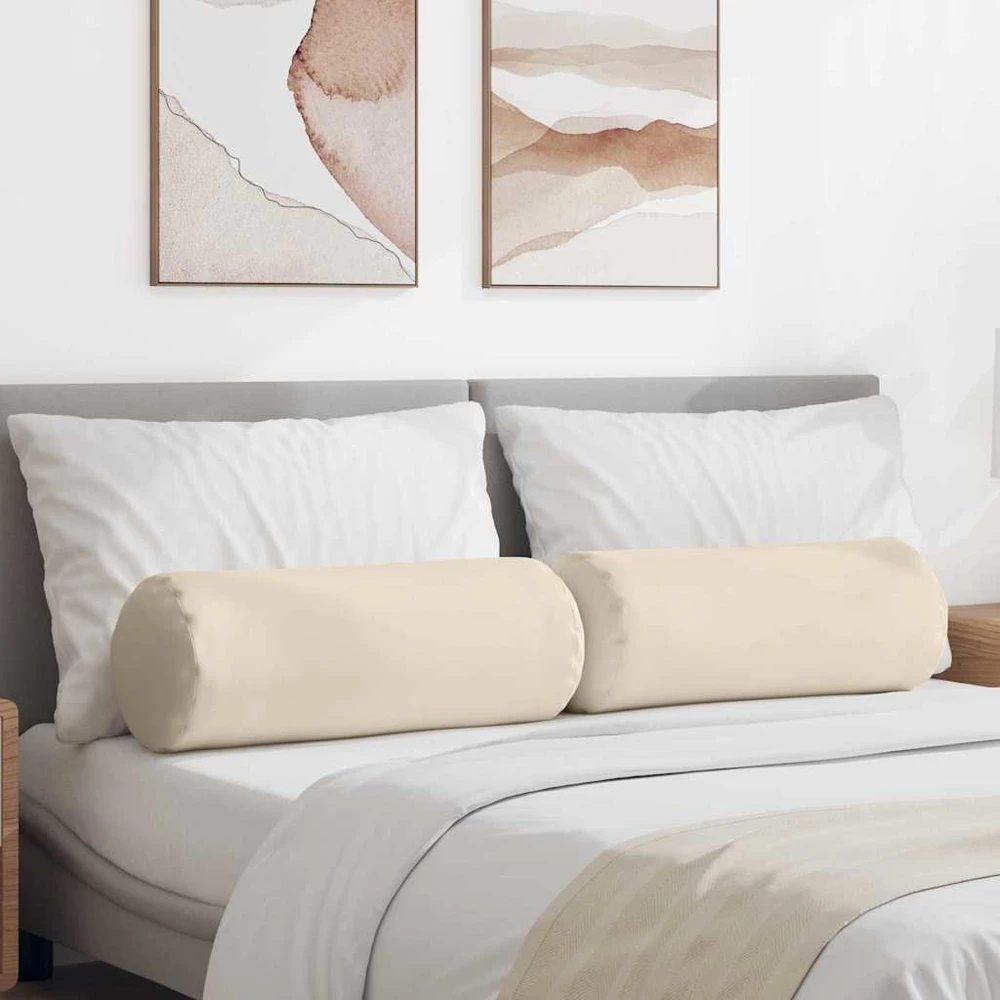 Pagalvės 2 pcs Smėlio Ø 25 x 70 cm Mikropluošto audinys