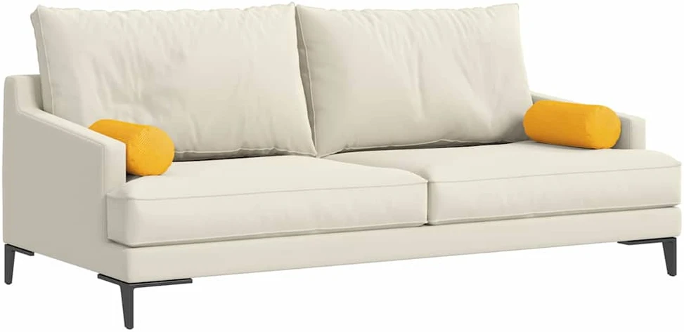 Pagalvės 2 pcs Šviesi geltona Ø 15 x 40 cm Kordūrinis audinys