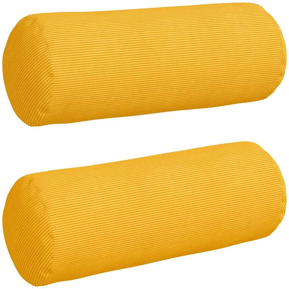 Pagalvės 2 pcs Šviesi geltona Ø 25 x 70 cm Kordūrinis audinys
