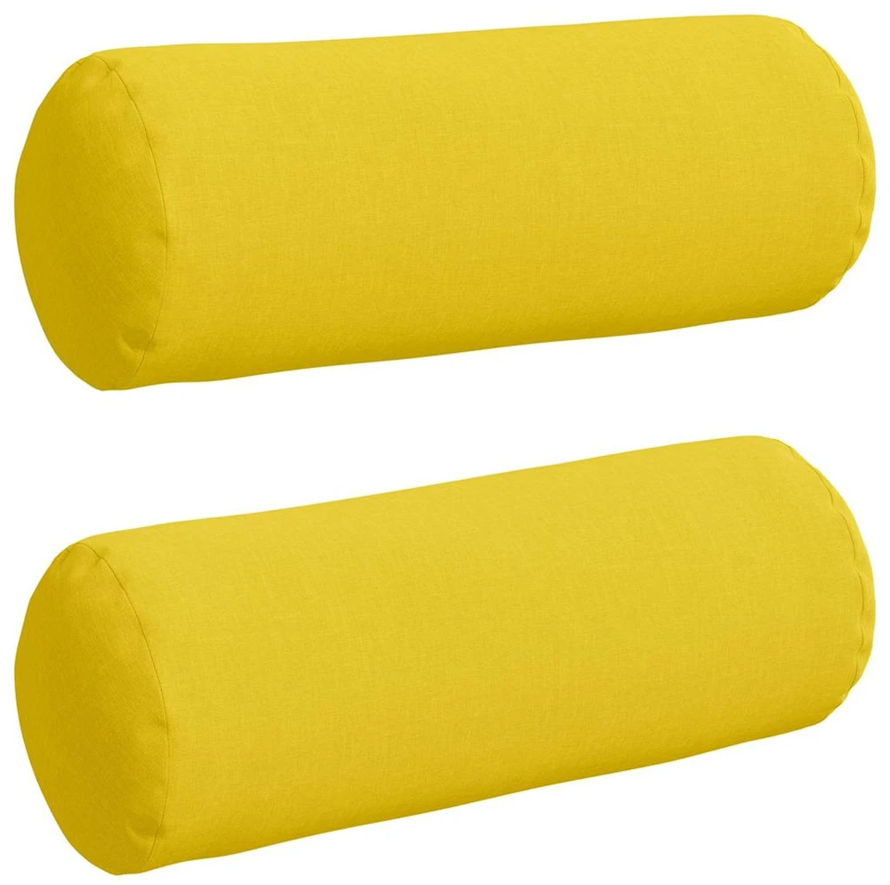 Pagalvės 2 vnt. audinys Šviesi geltona Ø 25 x 70 cm