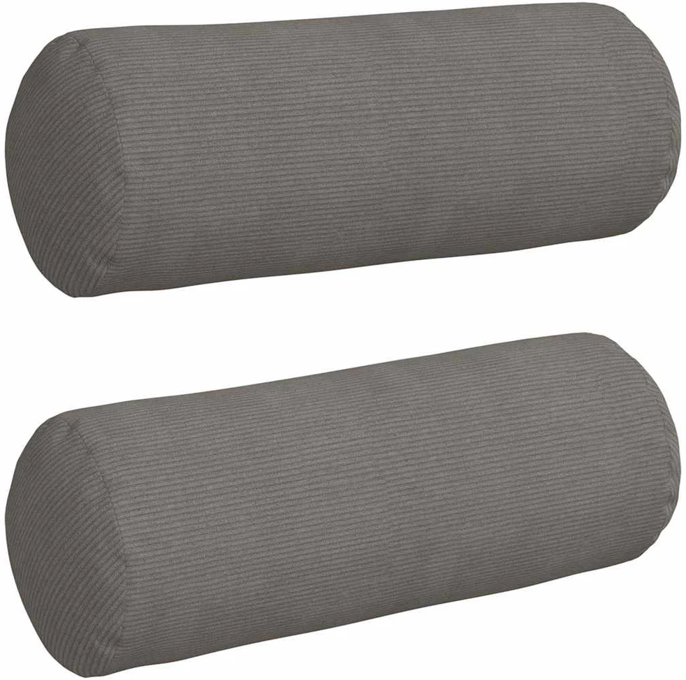Pagalvės 2 pcs Šviesiai pilka Ø 25 x 70 cm Kordūrinis audinys