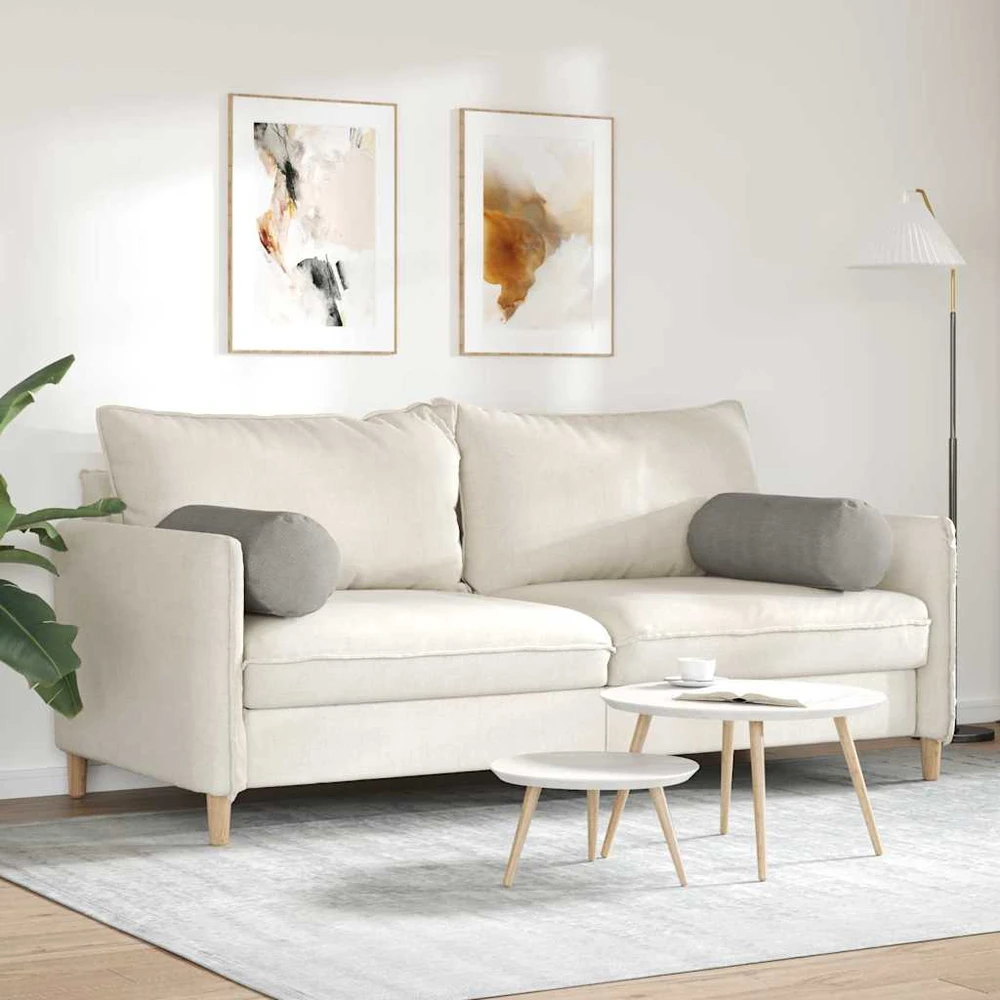 Pagalvės 2 pcs Šviesiai pilka Ø 25 x 70 cm Kordūrinis audinys