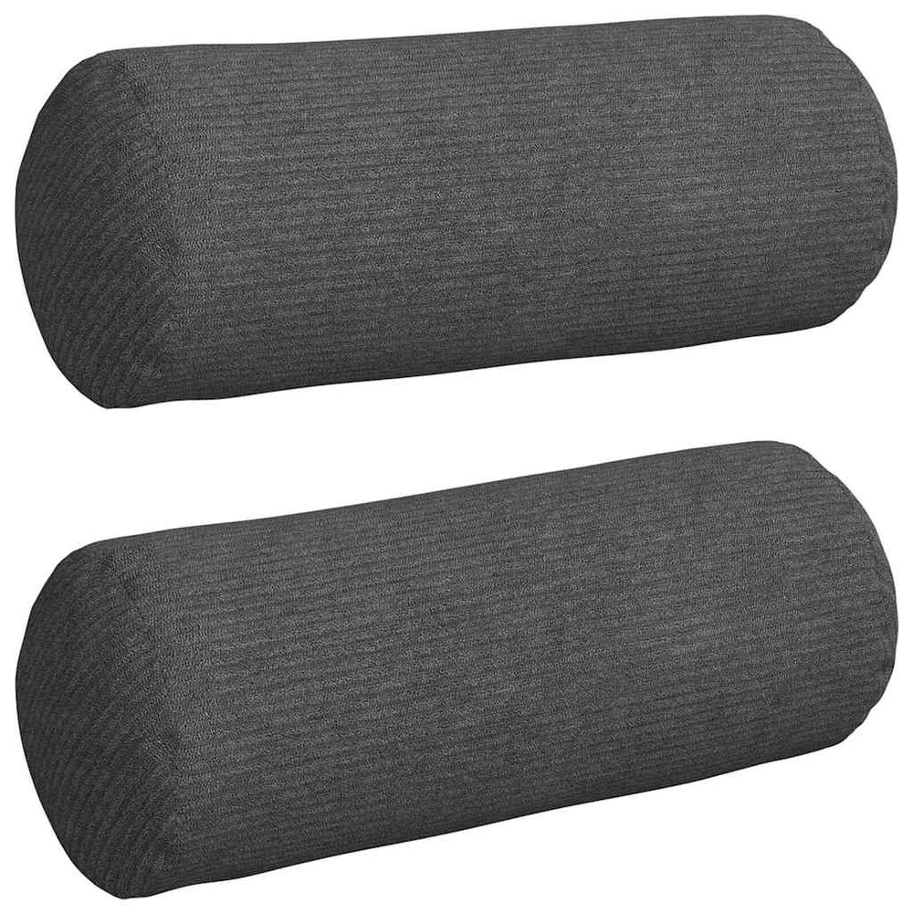 Pagalvės 2 pcs Tamsiai pilka Ø 15 x 40 cm Kordūrinis audinys