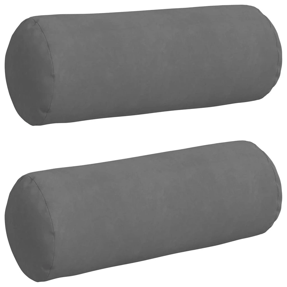 Pagalvės 2 pcs Tamsiai pilka Ø 25 x 70 cm Mikropluošto audinys